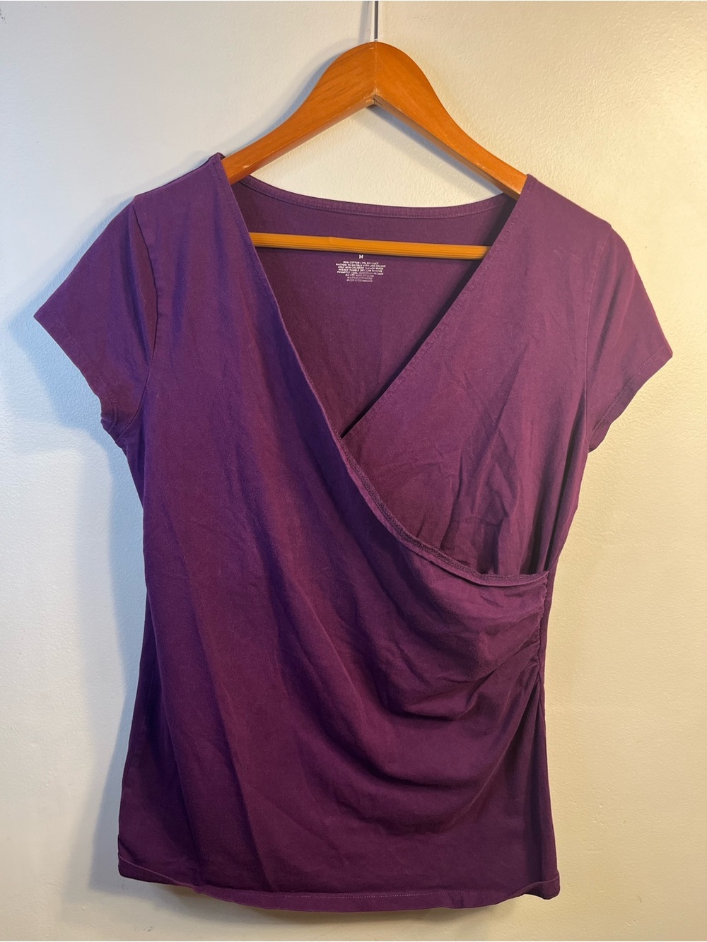 Merona Deep Plum Wrap-Style Tee M